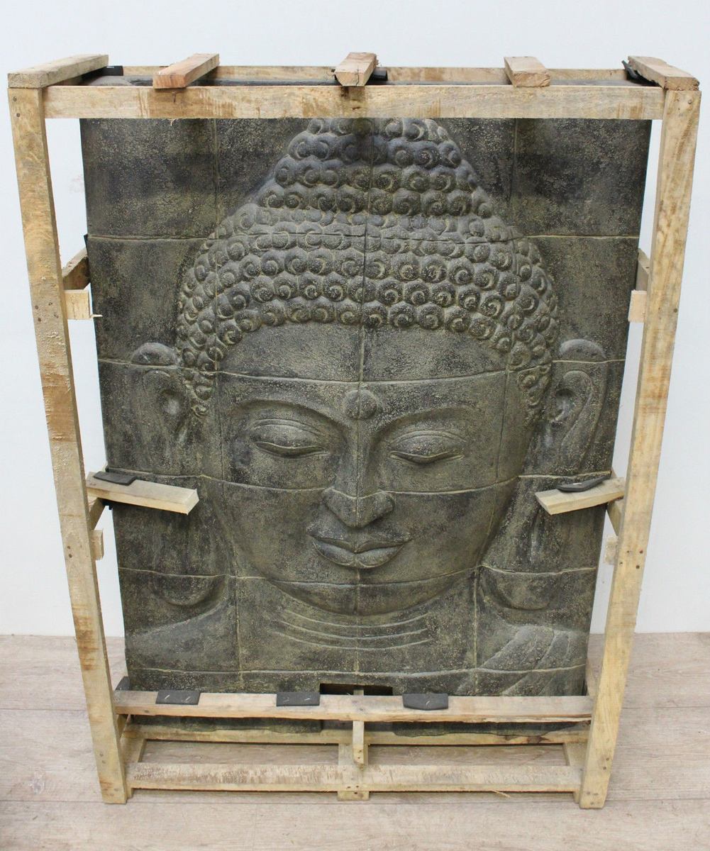 Buddha Steinbild Figur Skulptur Stein Lavasand Bali Steinfigur Garten Deko 140cm