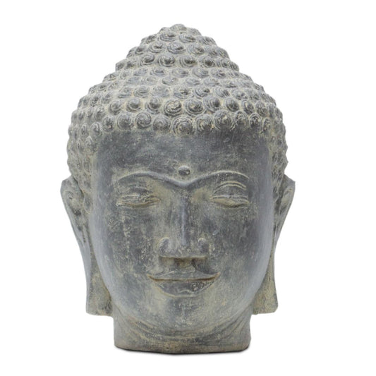 Buddha Kopf Head Steinfigur Skulptur Stein Lavasand Bali Garten Deko 33 cm