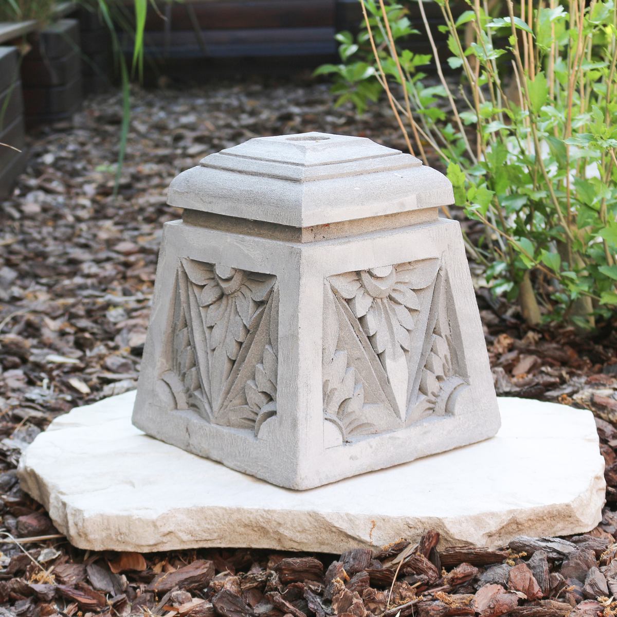 Sonnenschirmständer Schirmständer Sonnenschirm Garten Stein Ständer Massiv Halterung für unsere Bali Schirme 26 x 26 cm