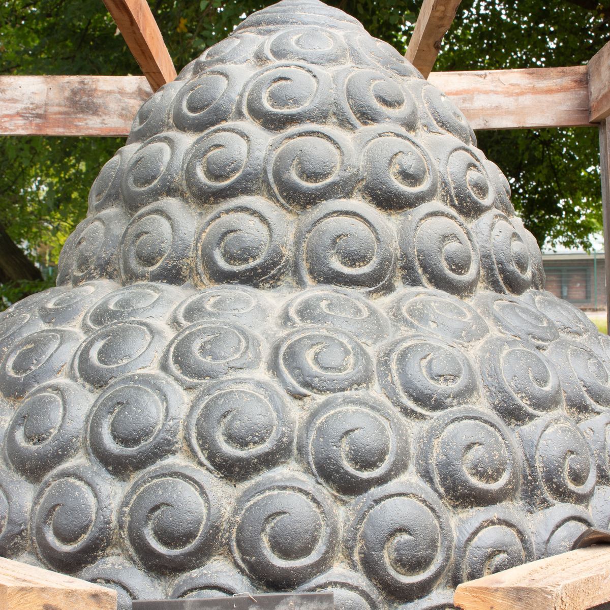 XXL Buddha Kopf Wasserspiel aus Lavasteinguss große Gartenfigur mit Wasserauslauf frostfeste Buddha-Figur 150 cm