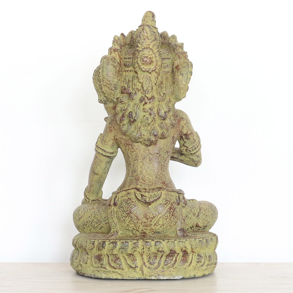 Sri Dewi Skulptur Stein Lavasand Indonesien Bali Gott Hinduismus Steinfigur Stein Figur Frostfest für innen oder außen sitzend 40 cm