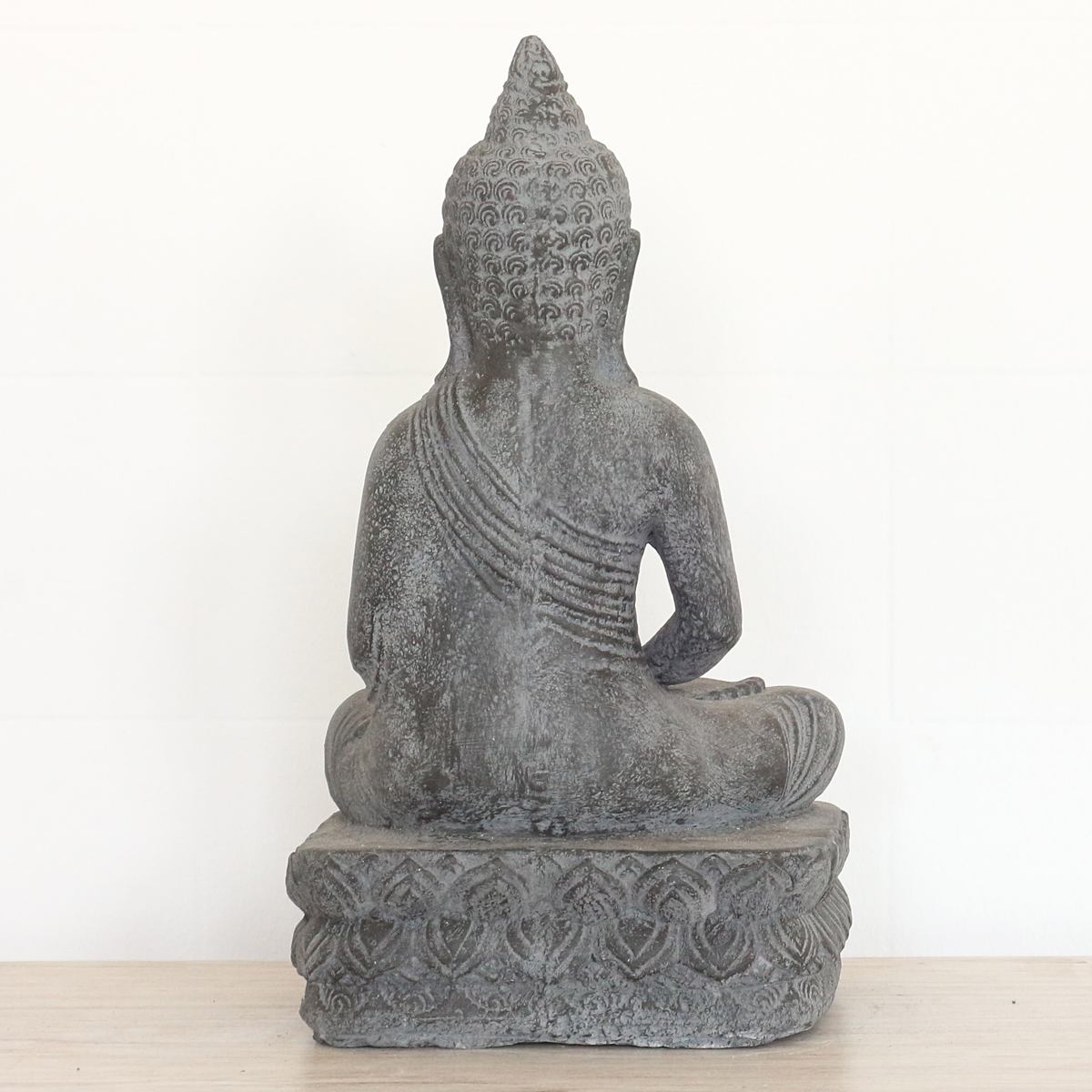 Buddha Steinfigur sitzend Skulptur Figur Thailand Stein Figur Statue Garten Asien 40 cm