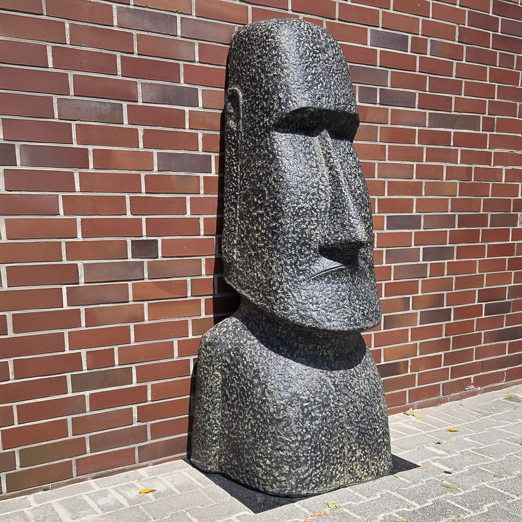 Osterinsel Moai Steinfigur Skulptur Stein Lavasand Bali Tiki Garten Gartenfigur Hawaii Deko ca. 175cm