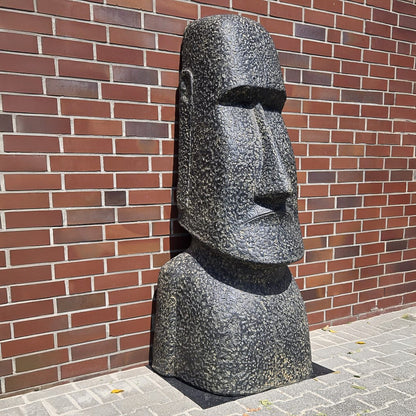 Osterinsel Moai Steinfigur Skulptur Stein Lavasand Bali Tiki Garten Gartenfigur Hawaii Deko ca. 175cm