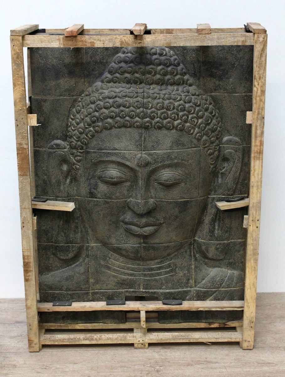 Buddha Steinbild Figur Skulptur Stein Lavasand Bali Steinfigur Garten Deko 140cm