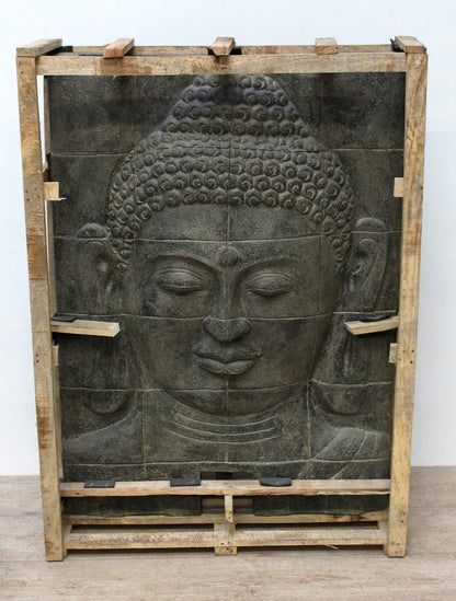Buddha Steinbild Figur Skulptur Stein Lavasand Bali Steinfigur Garten Deko 140cm