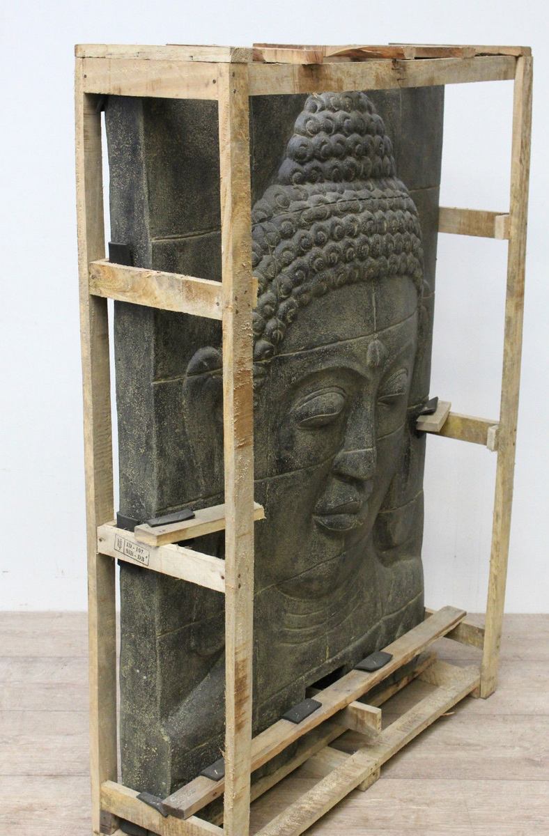 Buddha Steinbild Figur Skulptur Stein Lavasand Bali Steinfigur Garten Deko 140cm