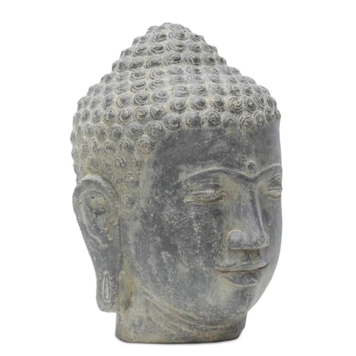 Buddha Kopf Head Steinfigur Skulptur Stein Lavasand Bali Garten Deko 33 cm