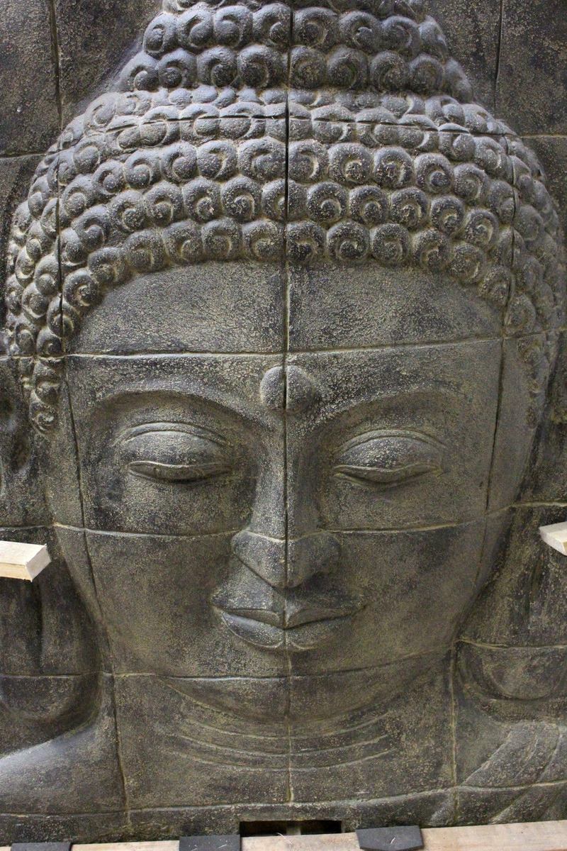 Buddha Steinbild Figur Skulptur Stein Lavasand Bali Steinfigur Garten Deko 140cm