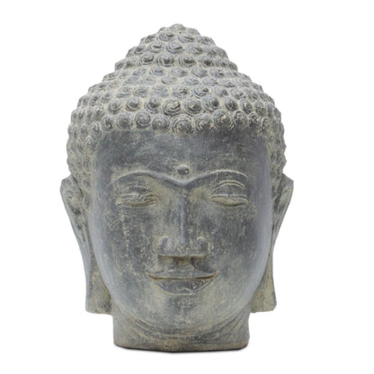 Buddha Kopf Head Steinfigur Skulptur Stein Lavasand Bali Garten Deko 33 cm