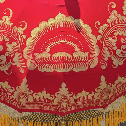 Original Balinesischer Sonnenschirm Bali Schirm Rot Orange 185 cm Model Solaria