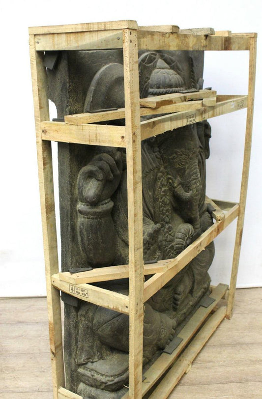 Ganesha Steinfigur Gartendeko Figuren Groß Steinfiguren Relief Steinfiguren Stein 120 cm