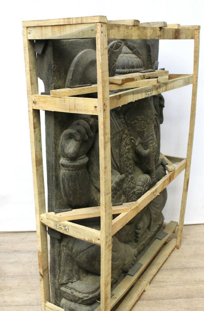 Ganesha Steinfigur Gartendeko Figuren Groß Steinfiguren Relief Steinfiguren Stein 120 cm