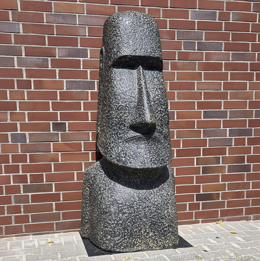 Osterinsel Moai Steinfigur Skulptur Stein Lavasand Bali Tiki Garten Gartenfigur Hawaii Deko ca. 175cm