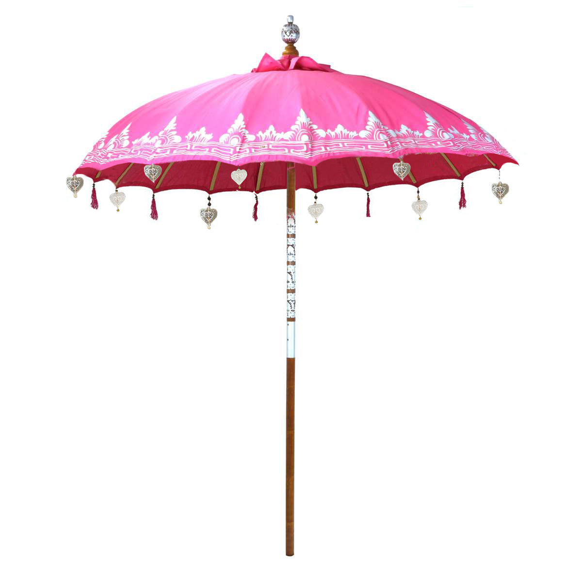 Bali Sonnenschirm Balinesischer Schirm Garten Baumwolle Handarbeit ideal für Balkon Dekoschirm 2-teilig ca. 130 Ø cm Variante