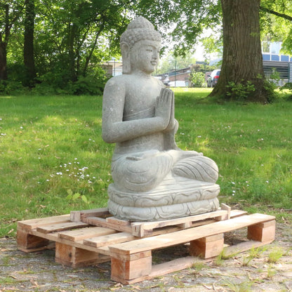 Buddha Figur Greenstone sitzend – Greetings, 75 cm