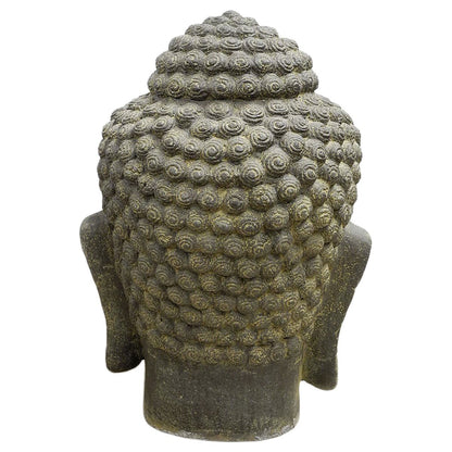 Buddha Kopf Groß Garten Steinfigur Deko Figur Skulptur Lavasand Stein Head Bali 72 cm