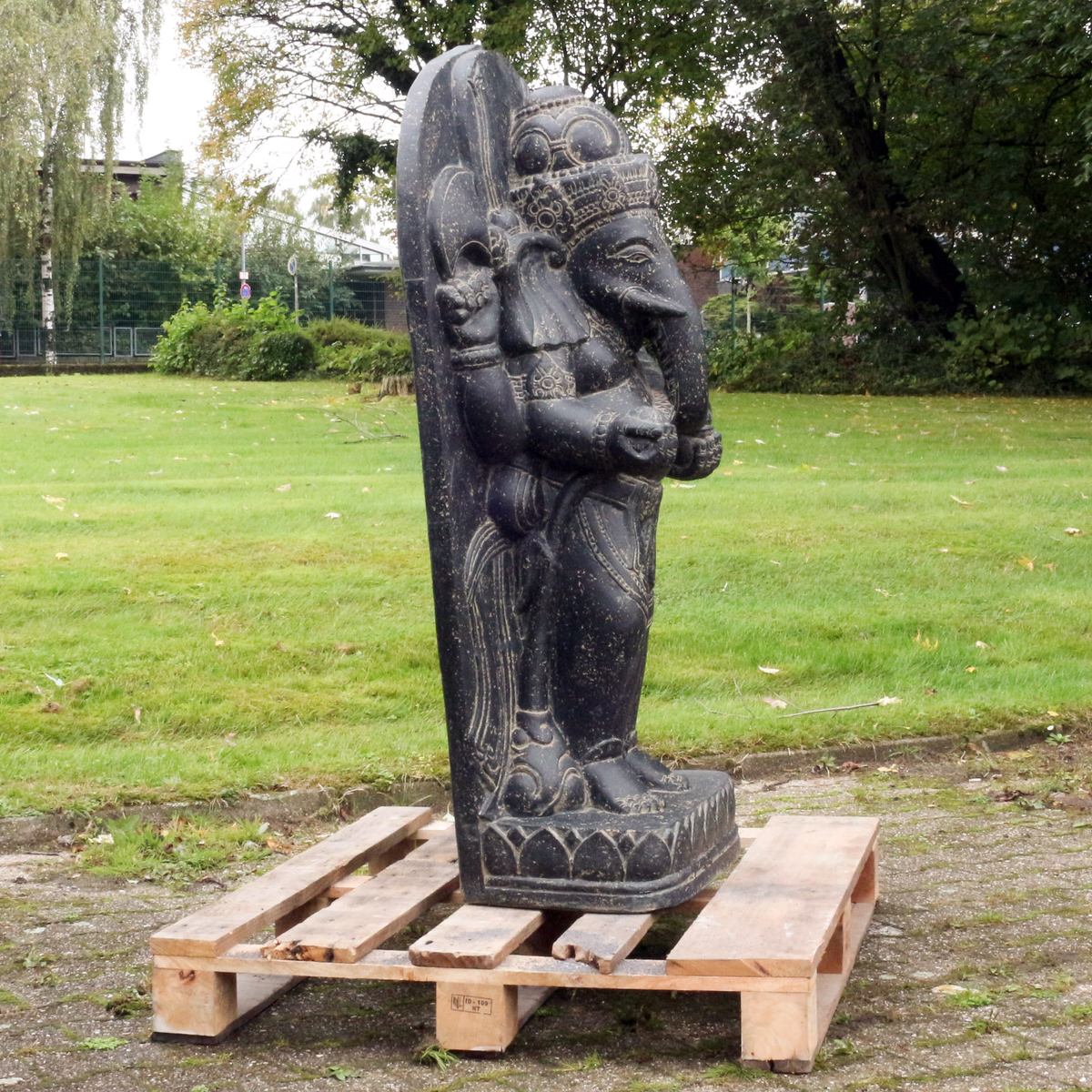 Ganesha Steinfigur Gartenfigur Skulptur Garten Deko Dekoration 