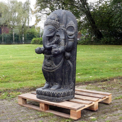 Ganesha Steinfigur Gartenfigur Skulptur Garten Deko Dekoration 