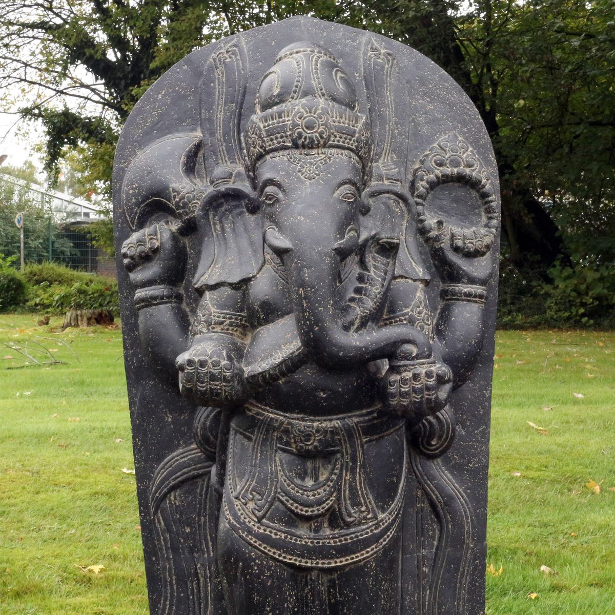 Ganesha Steinfigur Gartenfigur Skulptur Garten Deko Dekoration 