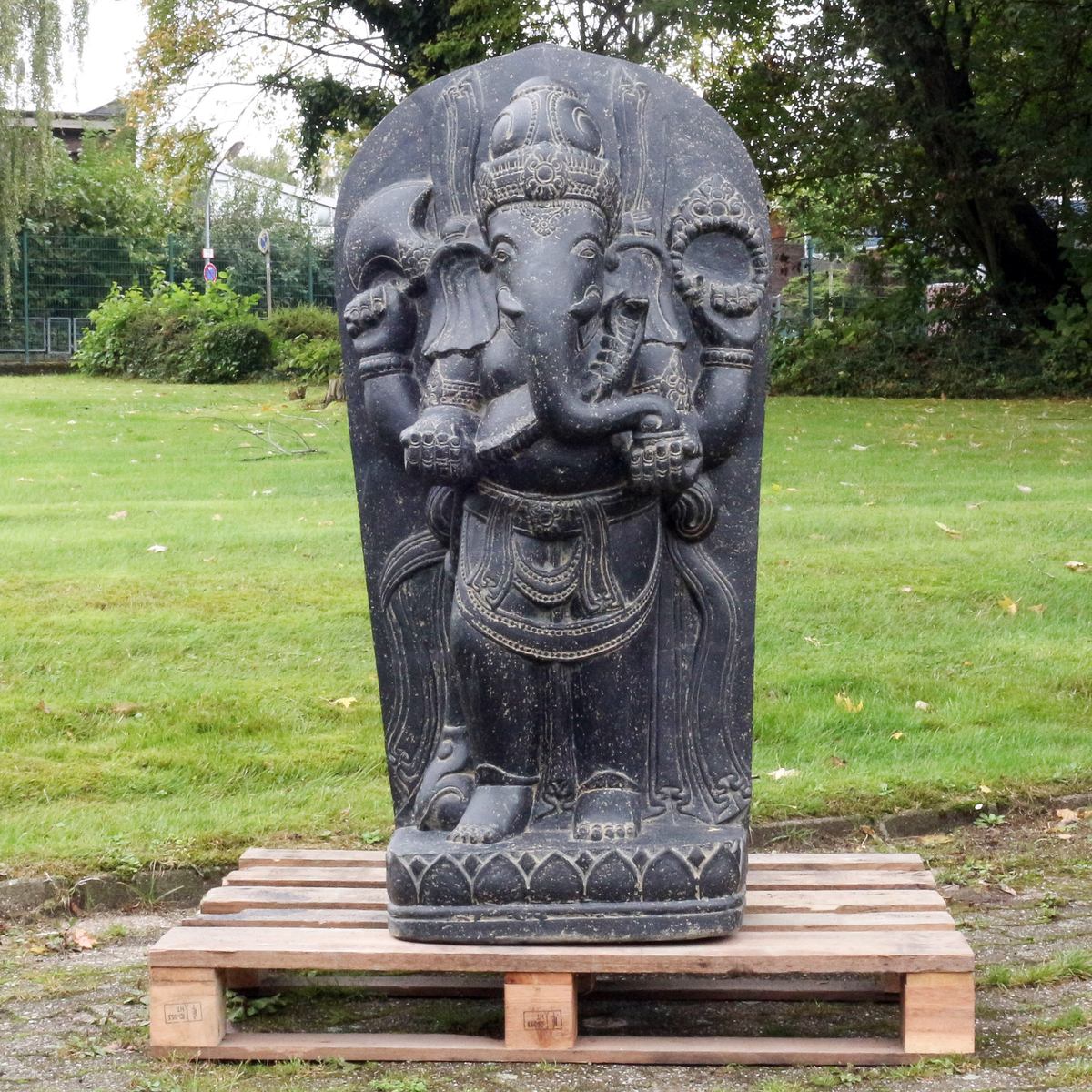 Ganesha Steinfigur Gartenfigur Skulptur Garten Deko Dekoration 
