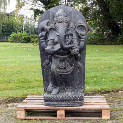 Ganesha Steinfigur Gartenfigur Skulptur Garten Deko Dekoration 
