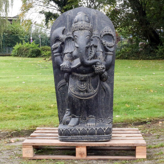 Ganesha Steinfigur Gartenfigur Skulptur Garten Deko Dekoration 