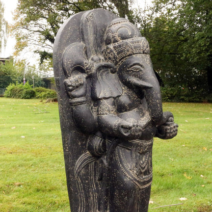 Ganesha Steinfigur Gartenfigur Skulptur Garten Deko Dekoration 