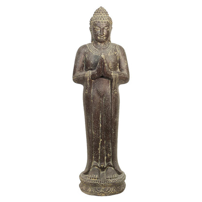 Buddha Statue Figur Skulptur Stehend Asien Indonesien Deko Steinguss Lavastein Gartenfigur Skulptur Greetings 117 cm