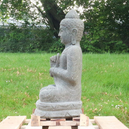 Skulptur Buddhaskulptur aus Stein für den Garten groß