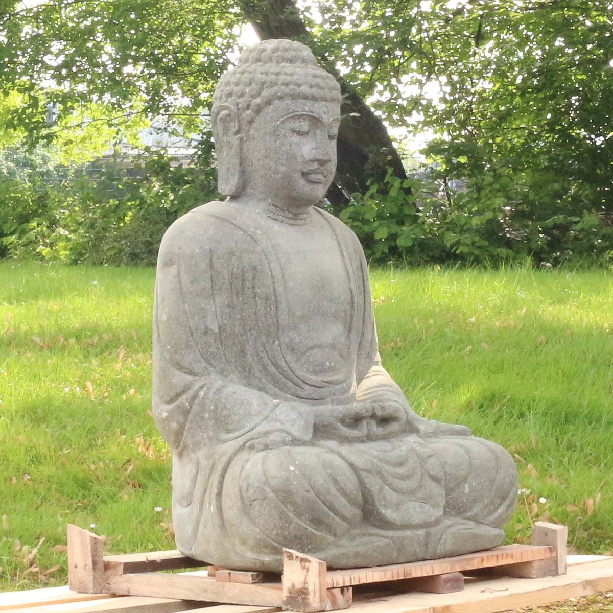 Gartendeko aus Stein Buddha Buddhafigur Skulptur