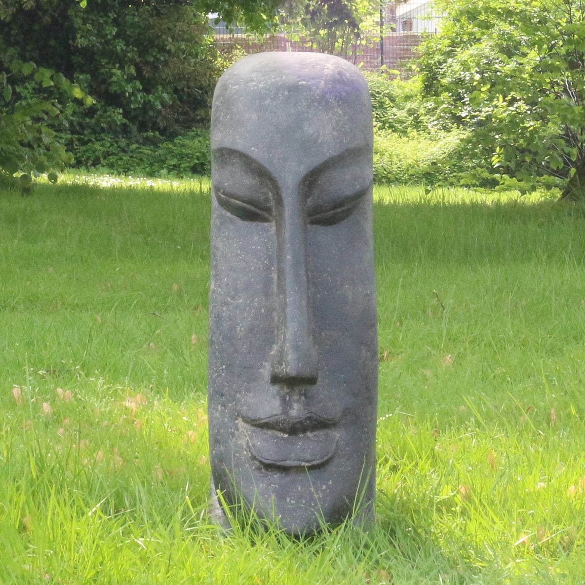 Osterinsel Moai Figur Skulptur Stein Lavasand Bali Tiki Garten Deko 59 cm