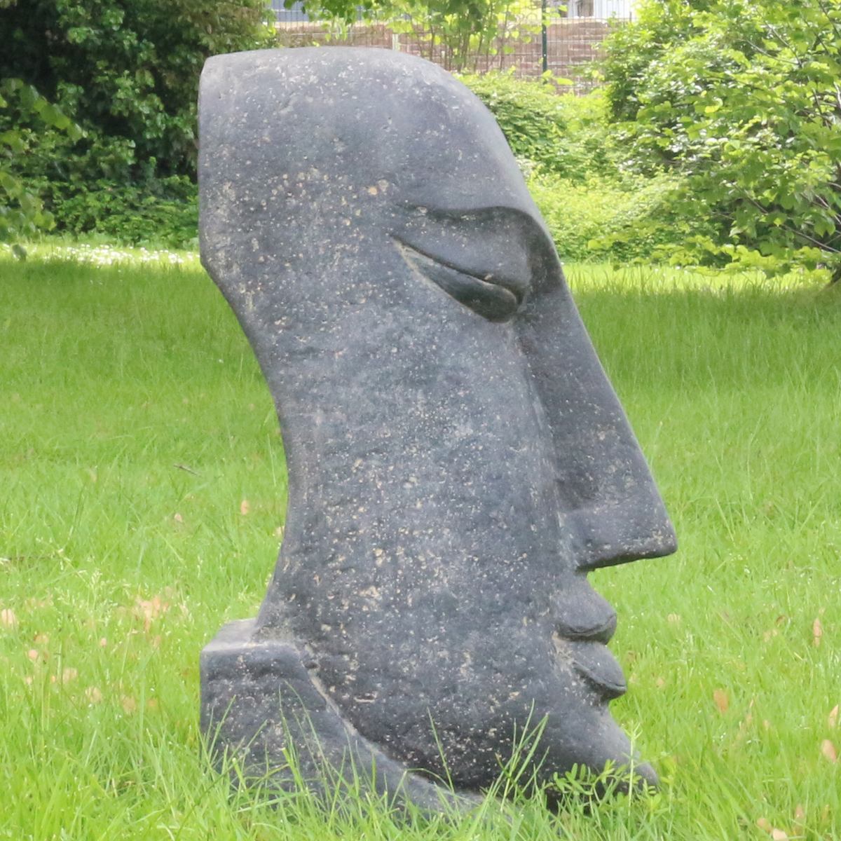 Osterinsel Moai Figur Skulptur Stein Lavasand Bali Tiki Garten Deko 59 cm