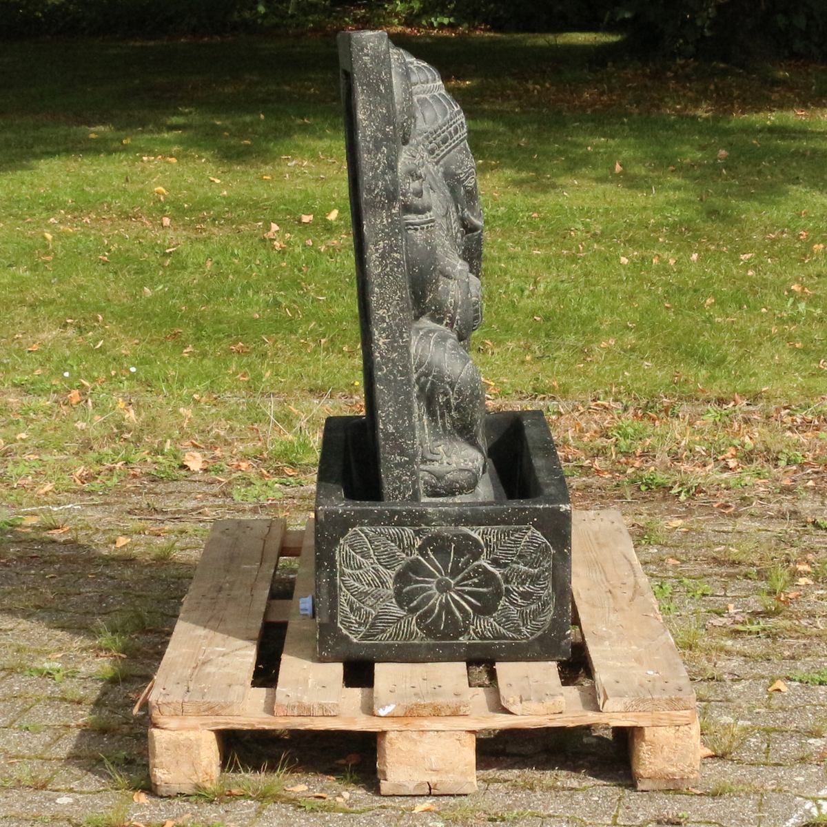 Ganesha Brunnen Relief Garten Figur Gartenfigur aus Lavastein 92 cm