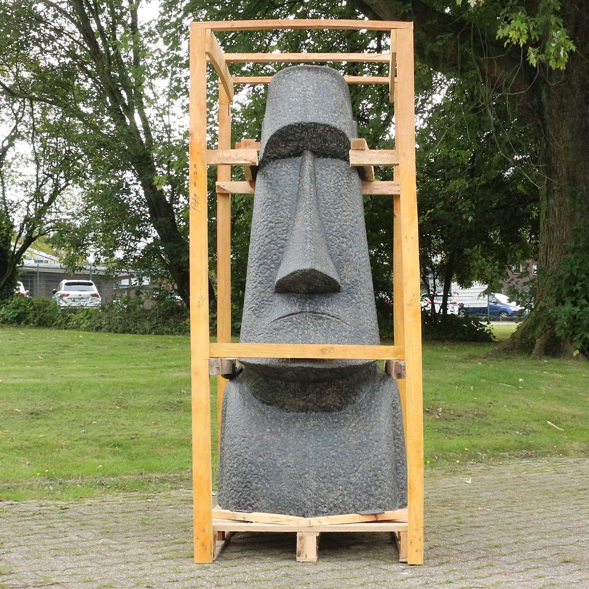 Osterinsel Moai Steinfigur Skulptur Stein Lavasand Bali Tiki Garten Gartenfigur Hawaii Deko ca. 200 cm