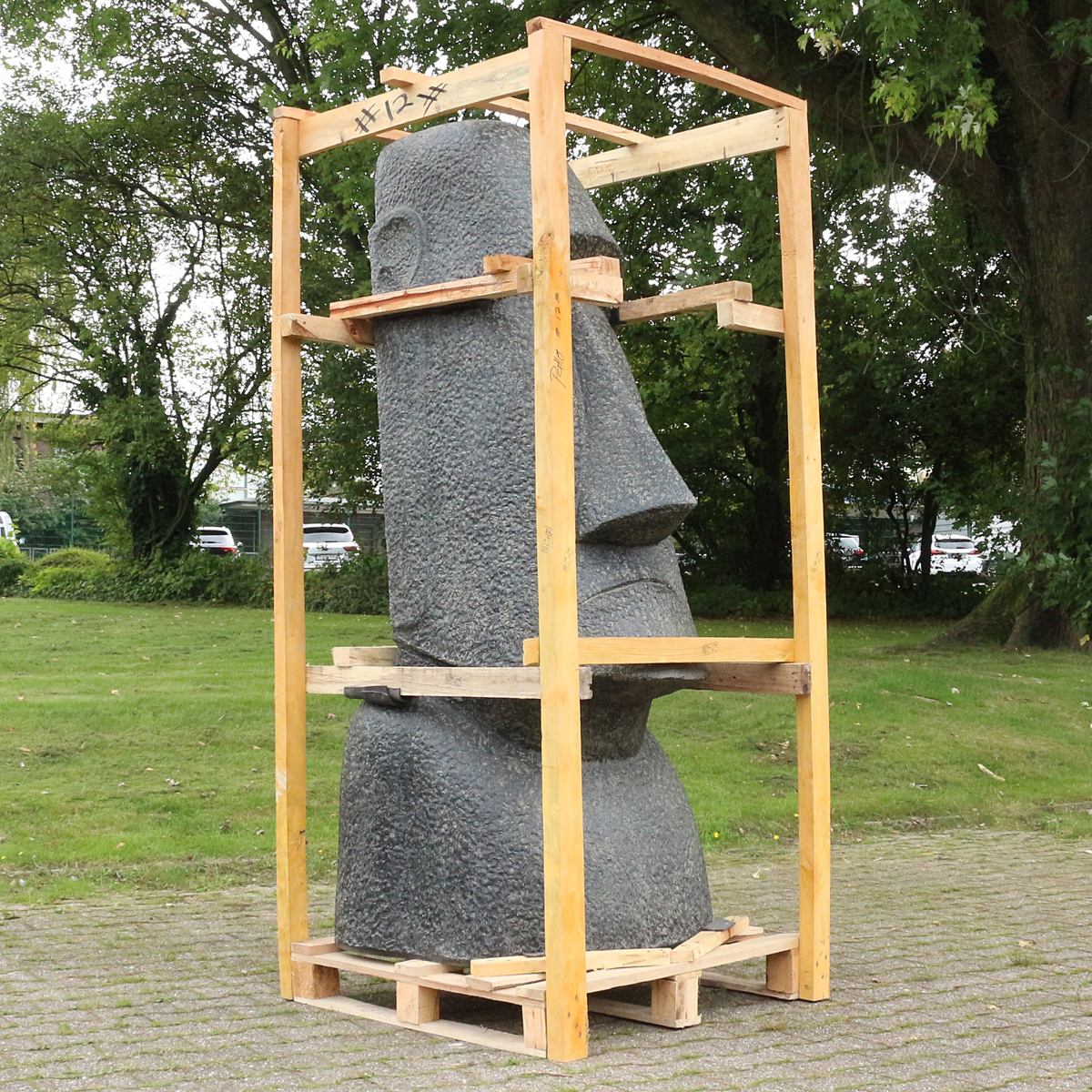 Osterinsel Moai Steinfigur Skulptur Stein Lavasand Bali Tiki Garten Gartenfigur Hawaii Deko ca. 200 cm
