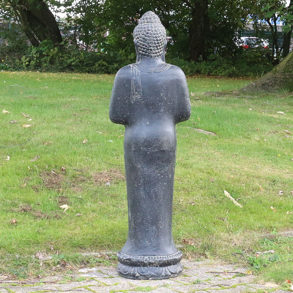Buddha Statue Figur Skulptur Stehend Asien Indonesien Deko Steinguss Lavastein Gartenfigur Skulptur Greetings 117 cm