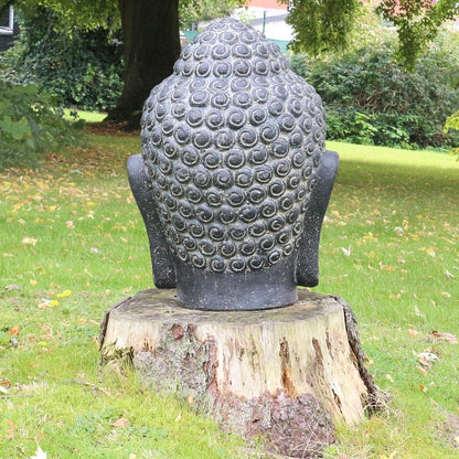 Buddhakopf Buddhafigur Buddha Gatenfigur Steinfigur Gartendeko Garten Deko aus Stein wetterfest frostsicher 