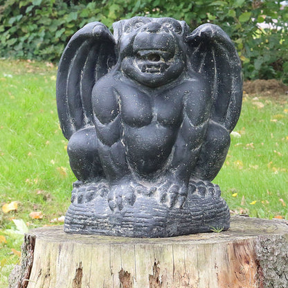 Gargoyle Torwächter Figur Skulptur Stein Wächter Lavasand Bali Garten Deko 32 cm