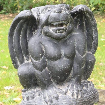 Gargoyle Torwächter Figur Skulptur Stein Wächter Lavasand Bali Garten Deko 32 cm
