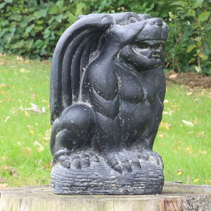 Gargoyle Torwächter Figur Skulptur Stein Wächter Lavasand Bali Garten Deko 32 cm