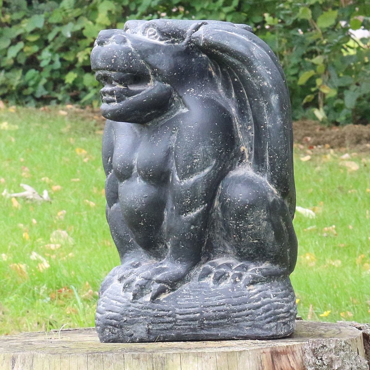 Gargoyle Torwächter Figur Skulptur Stein Wächter Lavasand Bali Garten Deko 32 cm