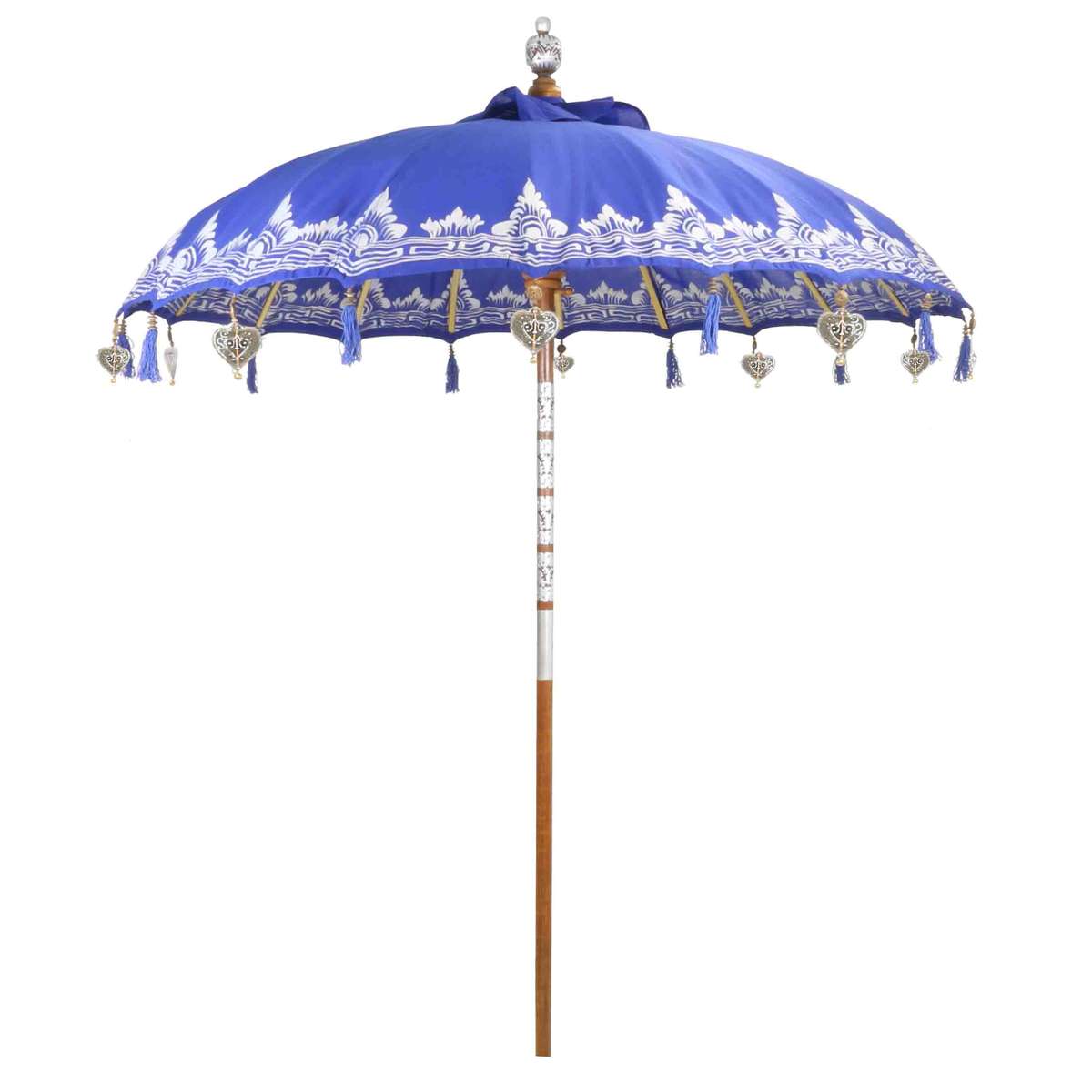 Bali Sonnenschirm Balinesischer Schirm Garten Baumwolle Handarbeit ideal für Balkon Dekoschirm 2-teilig ca. 130 Ø cm Variante