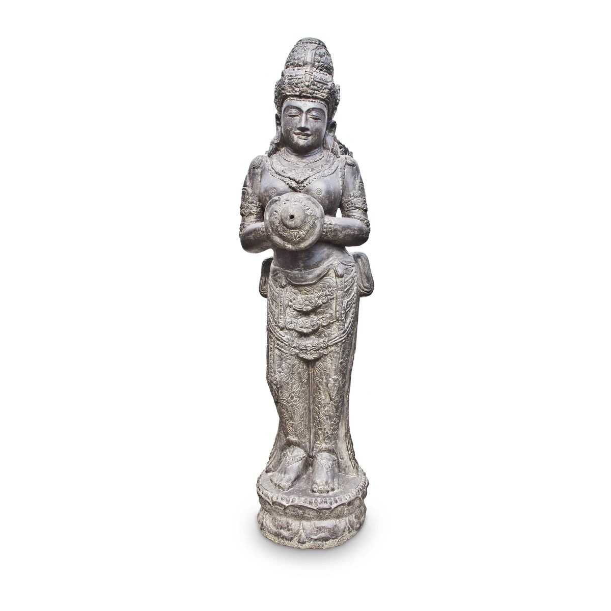 Devi Göttin Hinduismus Figur Skulptur Stein Lavasand Bali Gott Steinfigur Gartenfigur Brunnen 153 cm