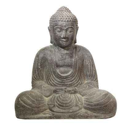 Buddha Steinfigur sitzend Skulptur Japan Stein Figur Statue Garten Asien 40 cm