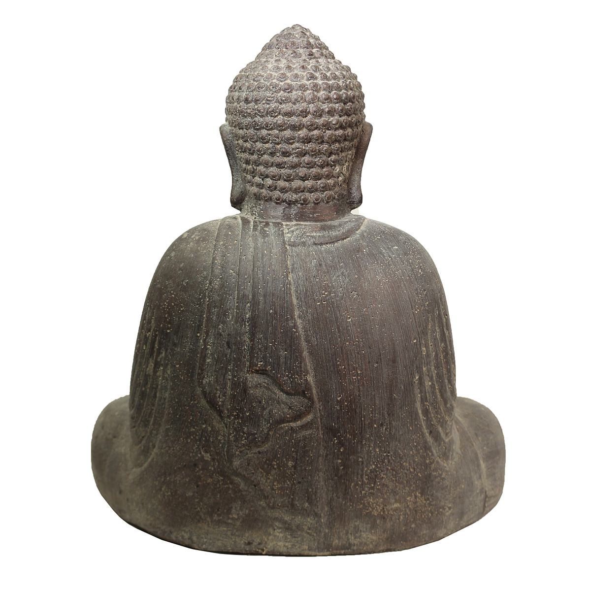 Buddha Steinfigur sitzend Skulptur Japan Stein Figur Statue Garten Asien 40 cm