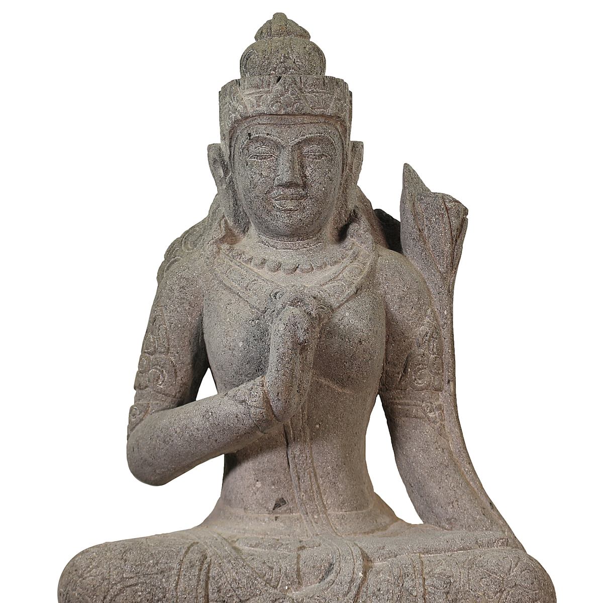 Devi Dewi TaraSteinfigur Deko aus Stein für den Garten frostsicher wetterfest groß Steindevi