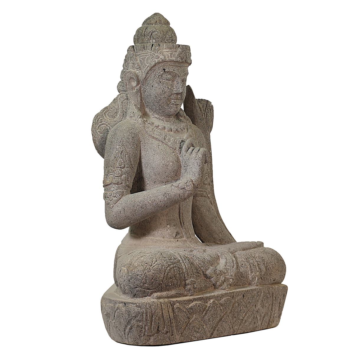 Devi Dewi TaraSteinfigur Deko aus Stein für den Garten frostsicher wetterfest groß Steindevi