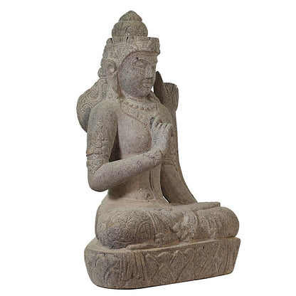 Devi Dewi TaraSteinfigur Deko aus Stein für den Garten frostsicher wetterfest groß Steindevi