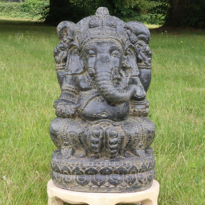 Ganesha Figur Hinduismus Buddhismus Gott Götterbote Ganapati Geschenk Garten Gartendeko Beton GRC 43 cm